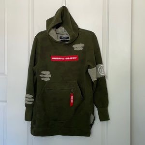 8ighth/Dstrkt Camo Distressed Sweatshirt Hoodie Small Streetwear